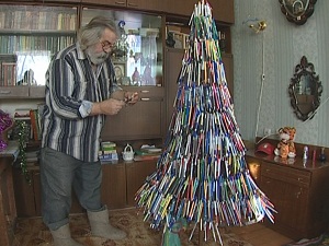 Елка из ручек. Фото «АС Байкал ТВ»